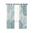 thumbnail image 1 of Teal Green Coastal Blackout Curtains, Light Blocking Print Window Curtains, Summer Lobster Coral Nautical Thermal Insulated Window Drapes for Living Room Kitchen Cafe 2 Panels, 104"W x 52"L, 1 of 9