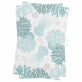 thumbnail image 1 of Teal Green Coastal Kitchen Towels Set of 2, Water Absorbent Dish Towel, Coral Jellyfish Nautical Decorative Hand Towels - Quick Drying Cloth for Cooking Baking, 18x28 Inch, 1 of 8