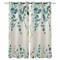 thumbnail image 1 of Teal Green Eucalyptus Blackout Curtains for Bedroom, Farmhouse Weeping Leaves Linen Thermal Insulated Kitchen Drapes with Grommets, Light Blocking Window Treatment, 2 Panels 27.5" x 39", 1 of 7