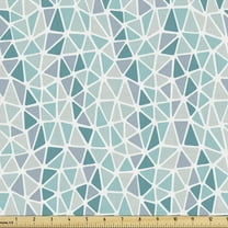 Ambesonne Teal Green Fabric by the Yard Upholstery, Pastel Mosaic Triangles, 1 Yard, Teal Seafoam and Dusk