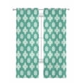 thumbnail image 1 of Teal Green Floral Sheer Curtains 63 Inch Length 2 Panels Set for Living Room/Bedroom, Spring Flowers Modern Abstract Art Farmhouse Kitchen Curtains Grommet Curtains Window Treatments 42"x63"x2, 1 of 7