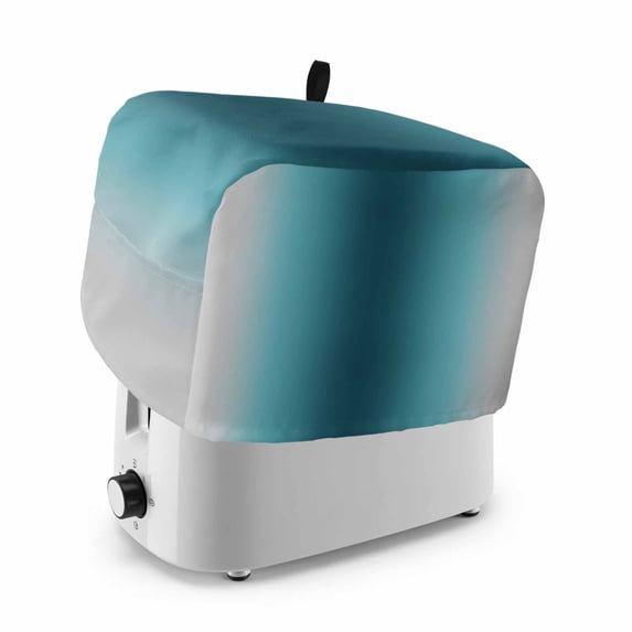 Teal Green Grey Ombre Toaster Cover 2 Slice, Modern Abstract Art Gradient Dustproof Bakeware Oven Protector with Top Hook, Waterproof Small Kitchen Appliance Toasters Dust Cover, 12"x7.5"x8"
