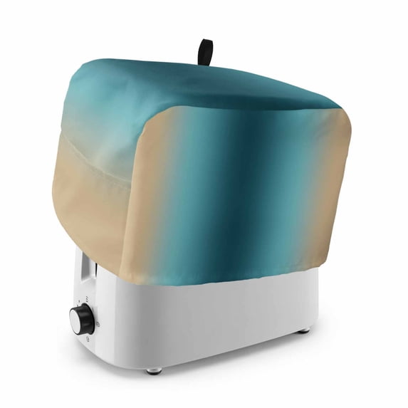 Teal Green Khaki Ombre Toaster Cover 2 Slice, Modern Abstract Art Gradient Dustproof Bakeware Oven Protector with Top Hook, Waterproof Small Kitchen Appliance Toasters Dust Cover, 11"x6"x8"