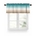 thumbnail image 1 of Teal Green Khaki Retro Gradient Kitchen Valances for Windows Abstract Watercolor Valance Curtains&nbsp; for Kitchen /Living Room/Bedroom/ Bathroom Decor, 54"x18 " ,Rod Pocket 1 Panel,, 1 of 8