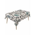 thumbnail image 1 of Teal Green Leaf Table Cloth, Vintage Farmhouse Boho Pastoral Tribal Waterproof Tablecloth for Rectangle Tables, Reusable Washable Fabric Table Cover for Restaurant Kitchen Dining Tables 60"x120", 1 of 6