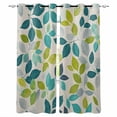 thumbnail image 1 of Teal Green Leaves Blackout Curtains for Bedroom Living Room Darkening Curtains 84 Inch Length 2 Panels Set Summer Botanical Pastoral Rustic Window Curtain Window Treatment Grommet Drapes 42"x84", 1 of 9
