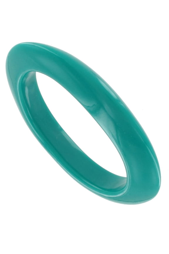 Teal Green Lucite Oval Bangle Bracelet Juniors Fit Ladies Adult Women