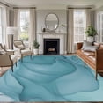 thumbnail image 1 of Teal Green Marble Area Rugs 6'x9', Washable Small Throw Rugs for Kitchen Dining room, Simple Abstract Gradient Fluid Art Indoor Outdoor Rug Non-Slip Low Pile Carpet Runner Reversible Floor Mats, 1 of 8