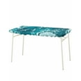 thumbnail image 1 of Teal Green Ocean Shark Rectangle Tablecloth, Waterproof Elastic Fitted Table Covers for 8 Foot Tables, 32x96inch Decorative Tablecloths for Picnic, Camping, Indoor, Outdoor, Coastal Wave Summer Beach, 1 of 6