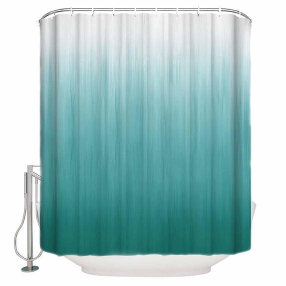 Teal Green Ombre Bathroom Shower Curtains with 12 Hooks Polyester Waterproof Shower Curtain for Stalls and Bathtubs Contemporary Gradient Abstract Art Decorative Bathroom Privacy Curtain 36x72 Inches