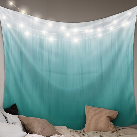 Teal Green Ombre Large Tapestry for Bedroom Wall Hanging Tapestry, Contemporary Gradient Abstract Art Ceiling Backdrop Tapestries Poster Blanket Wall Decor for Teens Room Living Room Dorm 85" x 90"