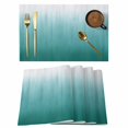 thumbnail image 1 of Teal Green Ombre Placemats Set of 8, Contemporary Gradient Abstract Art Placemats for Dining Table, Place Mats for Kitchen Tabletop, Waterproof Wipeable Dining Table Mats Set, 1 of 9