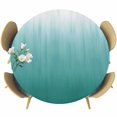 thumbnail image 1 of Teal Green Ombre Round Tablecloth, Fitted Table Cover with Elastic for 45"-54" Round Tables, Contemporary Gradient Abstract Art Table Cloth Outdoor Indoor Dinning Party Waterproof Tablecloths, 1 of 7