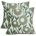 thumbnail image 1 of Teal Green Pillow Covers 16x16 Set of 2 Spring Summer Floral Minimalist Art Geometry Flower Modern Style Decorative Throw Pillow Cases Outdoor Farmhouse Decor for Sofa Couch Bed, 1 of 6