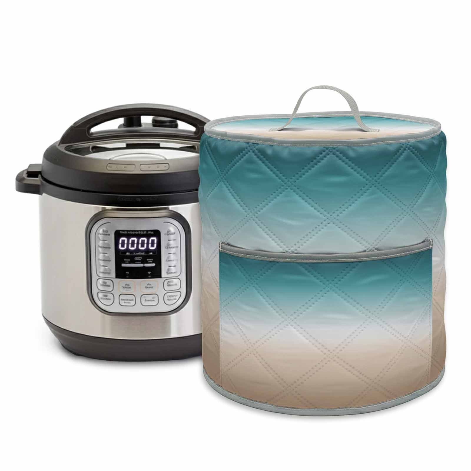 Teal Green Pressure Cooker Cover Khaki Gradient Dust Cover for Kitchen ...