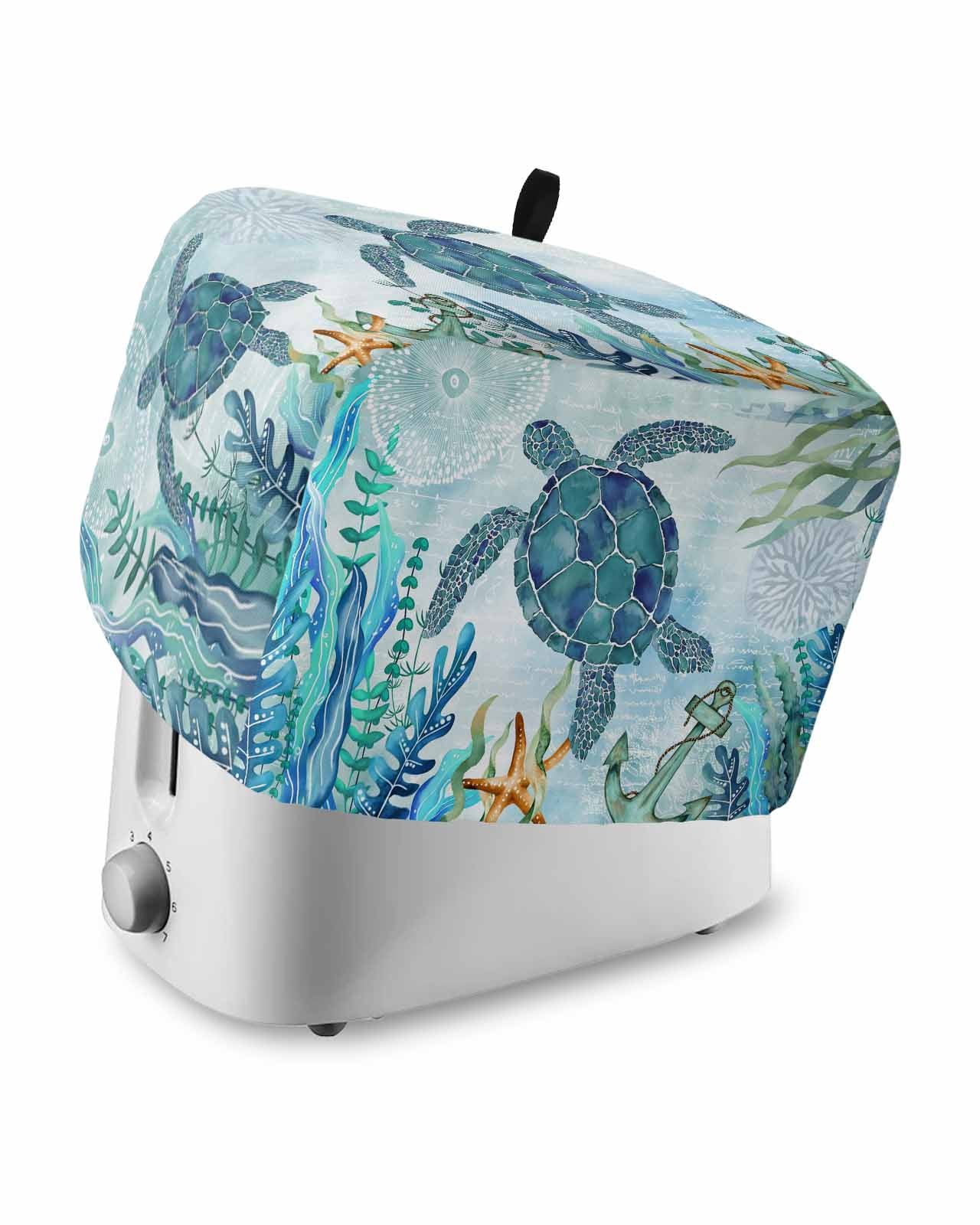 Turtle Computer Dust Cover Teal Green Sea Turtle Toaster Cover 4 Slice, Large Kitchen Appliance ...