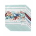 thumbnail image 1 of Teal Green Starfish Cloth Napkins Set of 6 Reusable Dinner Napkins, Summer Coral Beach Conch Coastal Cocktail Napkin Washable Table Napkins for Wedding/Holiday Party/Baby Shower 20"x20", 1 of 7