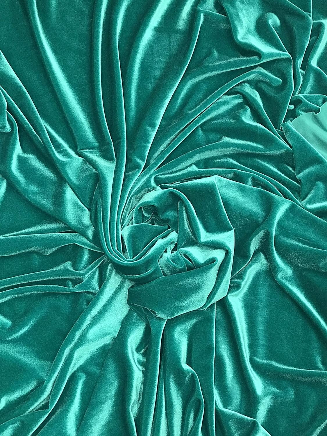 Teal Green Stretch Velvet Fabric, Sells By The Yard Teal Green Color