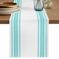 thumbnail image 1 of Teal Green Striped Table Runner 72 Inches, Farmhouse Simple Line Vertical Stripes Bed Runner Dresser Scarves Tabletop for Indoor Outdoor Parties/Ceremony/Banquet, 13" x 72", 1 of 9