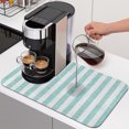 thumbnail image 1 of Teal Green Stripes Dish Drying Mats for Kitchen Counter, Modern Abstract Linens Farmhouse Absorbent Coffee Bar Mat with Non-slip Rubber Backed Quick Drying Dish Rack Pad 12"x16", 1 of 9