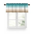 thumbnail image 1 of Teal Green Valances for Windows Khaki Gradient Valance Rod Pocket Light Filtering Short Window Treatments Curtains for Kitchen Bathroom Living Room Bedroom, 1 Panel, 54 x 18 Inch, 1 of 7