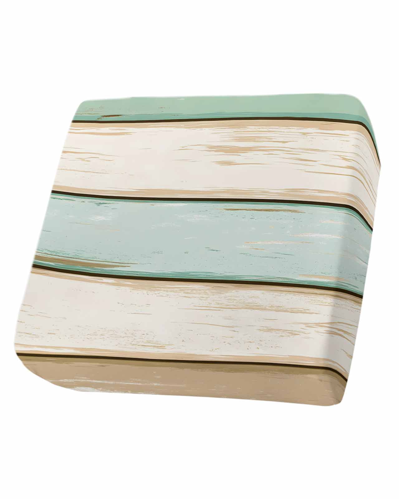 Teal Green Wood Grain Sofa Couch Cushion Covers Washable, Removable Stretchable Sectional Couch Covers, Vintage Country Shabby Stripes Slipcovers for L & T Shape Sofa Furniture Protector S Size 1 pc