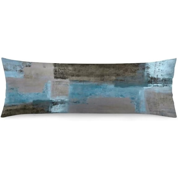 Teal Grey Body Pillow Cover Black Grey Blue Abstract Art Painting Long Pillow Case with Zipper Decorative Bedding Pillowcase Modern Pillow Covers Soft Cushion Pillow Case for Bedroom,Couch,20"x54"