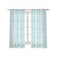 thumbnail image 1 of Teal Grey Botanical Curtains 63 Inch Length,Sheer Curtains for Bedroom Living Room Window Pastoral Spring Summer Leaf Aesthetics Rod Pocket Drapes Kitchen Curtains Small Half Window 42"x63" 2 Panels, 1 of 6