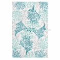 thumbnail image 1 of Teal Grey Coral Coastal 1 Pack Kitchen Towel, Water Absorbent Dish Towel, Summer Beach Seaside Nautical Decorative Hand Towels - Quick Drying Cloth for Cooking Baking, 18x28 Inch, 1 of 8