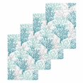thumbnail image 1 of Teal Grey Coral Coastal Hand Towels Set,Waffle Weave Kitchen Towels 4 Pieces,Microfiber Hair Face Bath Tea Towel Absorbent Quick Drying Cleaning Dish Cloths,Summer Beach Seaside Nautical 15.7"x23.6", 1 of 7