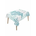 thumbnail image 1 of Teal Grey Coral Coastal Table Cloth, Summer Beach Seaside Nautical Waterproof Tablecloth for Rectangle Tables, Reusable Washable Fabric Table Cover for Restaurant Kitchen Dining Tables 52"x70", 1 of 6