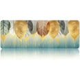 thumbnail image 1 of Teal Grey Mouse Pad Large Gaming Mouse Pad XL Gold Leaves Laptop Desk Protector Mat Extended Keyboard Mat Office Vintage Leaf Plant Big Mousepad Long Stitched Edge Non-Slip 31.5x11.8Inch, 1 of 6