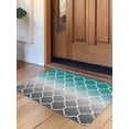 thumbnail image 1 of Teal Grey Ombre Morocco Pattern Door Mat&nbsp;Indoor Outdoor Entrance,Non Slip Rug for Kitchen Bathroom Entryway Rug,Modern Moroccan Geometric Washable Doormat Floor Mat 20x31.5 Inch, 1 of 8