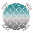 thumbnail image 1 of Teal Grey Ombre Morocco Pattern Round Tablecloth for 36-44 Inch Tables,Fitted Table Cover with Elastic Edge,Modern Moroccan Geometric Waterproof Outdoor Table Cloth Protector for Patio Garden Dinner, 1 of 9