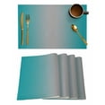 thumbnail image 1 of Teal Grey Ombre Placemats Set of 6, Gradient Contemporary Abstract Art Placemats for Dining Table, Place Mats for Kitchen Tabletop, Waterproof Wipeable Dining Table Mats Set, 1 of 9