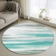 thumbnail image 1 of Teal Grey Ombre Round Rugs 3.3ft, Abstract Art Oil Painting Modern Non Slip Washable Rug Runner, Low Pile Indoor Floor Carpet Mat Bathroom Rugs for Living Room, Bedroom, Kids Room, 1 of 9