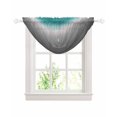 thumbnail image 1 of Teal Grey Ombre Sheer Waterfall Valance Curtains for Window, Turquoise Gradient Modern Abstract Art Rod Pocket Sheer Topper Swag Curtains for Living Room, Kitchen 38.5"W x 47.2"L, 1 Panel, 1 of 7