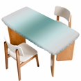thumbnail image 1 of Teal Grey Ombre Table Cloths for 5 Foot Rectangle Tables, Farmhouse Gradient Minimalist Patio Waterproof Elastic Fitted Tablecloths, Washable Rectangular Table Cover for Camping, 1 of 8