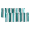 thumbnail image 1 of Teal Grey Stripe Curtain Valances for Windows, Kitchen Valance Window Treatments Panel 2 Pack, Farmhouse Minimalist Striped Rod Pocket Short Curtains for Bathroom Bedroom 42 x 12 Inch, 1 of 8