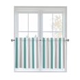 thumbnail image 1 of Teal Grey Stripe Half Window Curtains 24 Inches Long, Modern Farmhouse Vertical Striped Window Treatment Curtain Drapes, Short Curtains Tiers for Kitchen Over Sink, 27.5"x24", 2 Panels, 1 of 7