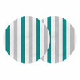 thumbnail image 1 of Teal Grey Striped Round 15 Inch Placemats Set of 2, Geometric Vertical Stripes Minimalist HeatResistant Non Slip Place Mats for Dining Table, Wipeable Braided Kitchen Table Mats for Housewarming, 1 of 9