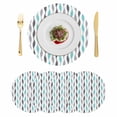 thumbnail image 1 of Teal Grey Striped Round 15 Inch Placemats Set of 4, Modern Abstract Geometric Stripes HeatResistant Non Slip Place Mats for Dining Table, Wipeable Braided Kitchen Table Mats for Housewarming, 1 of 9
