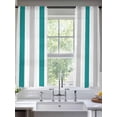 thumbnail image 1 of Teal Grey Striped Sheer Curtains for Living Room Bedroom Geometric Vertical Stripes Minimalist Sheer Curtains 72 Inch Long 2 Panels Set Light Filtering Curtain Window Treatments Drapes, 1 of 6