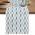 thumbnail image 1 of Teal Grey Striped Table Runner 70 Inches, Modern Abstract Geometric Stripes Bed Runner Dresser Scarves Tabletop for Indoor Outdoor Parties/Ceremony/Banquet, 13" x 70", 1 of 9