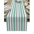 thumbnail image 1 of Teal Grey Striped Table Runner 72 Inches, Modern White Abstract Art Aesthetics Bed Runner Dresser Scarves Tabletop for Indoor Outdoor Parties/Ceremony/Banquet, 13" x 72", 1 of 8