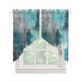 thumbnail image 1 of Teal Grey Swag Valances for Windows, Modern Oil Painted Abstract Art Aesthetics Rod Pocket Sheer Valances for Small Windows, Swag Toppers Light Filtering for Kitchen Living Room 2 Panels 36''x36'', 1 of 2