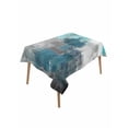 thumbnail image 1 of Teal Grey Table Cloth, Modern Oil Painted Abstract Art Aesthetics Waterproof Tablecloth for Rectangle Tables, Reusable Washable Fabric Table Cover for Restaurant Kitchen Dining Tables 60"x102", 1 of 6