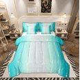 thumbnail image 1 of Teal and Grey Watercolor Bedding Full Size 7pcs Wave Lines and Dots Comforter Set Gradient Ombre Bedding Comforter Sets Aesthetic Abstract Bed in a Bag Modern Geometry Stripe Bedding Room Decoration, 1 of 4