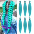 thumbnail image 1 of Teal Hair Extensions, 26 Inch 6 Packs Braiding Hair Pre Stretched Purple Yaki Braiding Hair Synthetic Hair Colored Braiding Hair Crochet Hair, 1 of 5