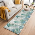 thumbnail image 1 of Teal Jellyfish Coastal 2'x6' Runner Rugs for Hallway Kitchen Bedside Non Slip Washable, Summer Beach Coral Nautical Ocean Entryway Rug Runners with Rubber Backing, Long Carpet Runner for Laundry Room, 1 of 8